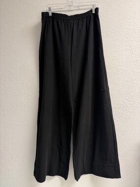 Soft Surroundings Black Elastic High Waist Pull-On Wide Leg Pants long 32” L